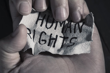 text human rights in a piece of paper