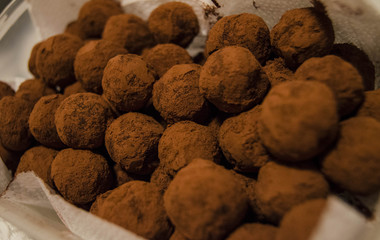 Detail photo of chocolate truffles