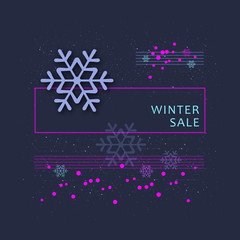 winter sale banner vector illustration.