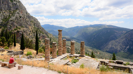 Fototapeta na wymiar ancient excavations in Delphi , Greece 