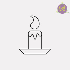 Church candle line icon