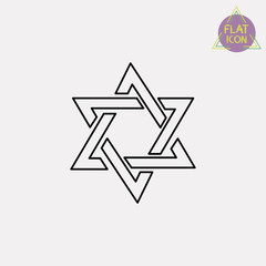 star of David line icon