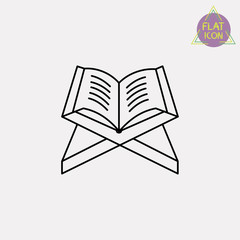 Religious book line icon