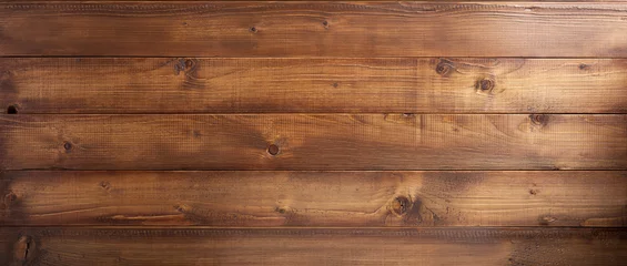Foto op Plexiglas bruine plank houten achtergrond © Sergii Moscaliuk