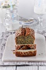 Orange cupcake with poppy seeds and seeds
