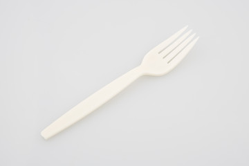 a White fork plastic isolated on white