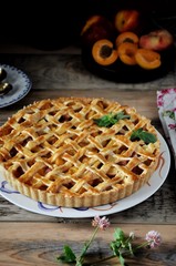 A pie with apricots
