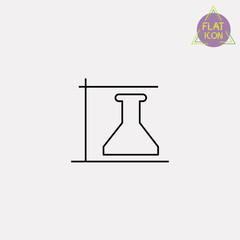 laboratory flask line icon