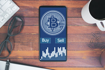 Naklejka premium Cryptocurrency and banking concept