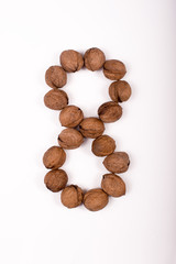 figure eight nuts on white background, isolated
