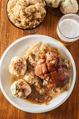 Pork knuckle with fried sauerkraut