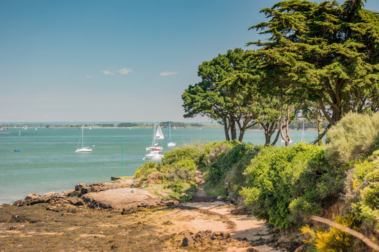 Sentier c&ocirc;tier &agrave; Sarzeau dans le Golfe du Morbihan