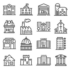 Set of public, government andcommercial city buildings and institutions.