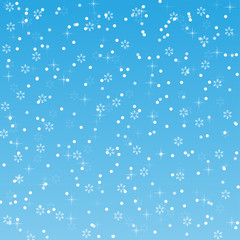 White snow faling on blue background. vector illustration.