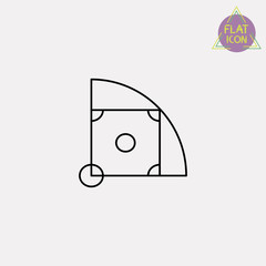 baseball field line icon