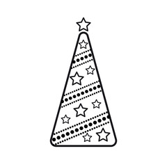 Christmas tree, line icon on a white background.