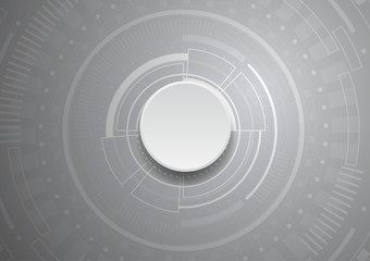White button on big futuristic circle