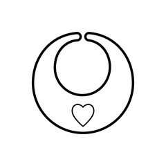 Bib. Baby icon on a white background, line design.