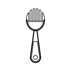Fork. Baby icon on a white background, line design.