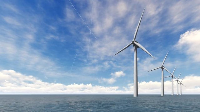 Wind turbines on the sea