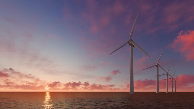 Wind turbine power generators on the sea