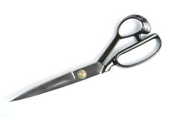 Metal scissors isolated on the white background.