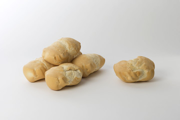 Fototapeta na wymiar Bread on a white background, mantovana