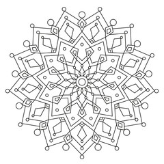 Christmas Mandala Shape for Coloring. 