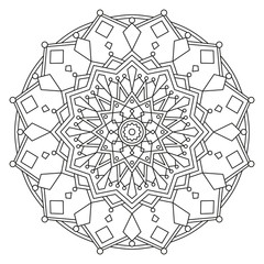 Christmas Mandala Shape for Coloring. 