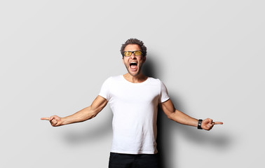 Man in the white shirt face in front of the choice