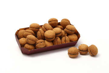 Tray of biscuits, baci di dama