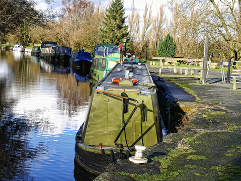 Salterforth England  The Leeds Liverpool Canal at Salterforth in the beautiful countryside on the Lancashire Yorkshire border in Northern England
