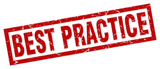 square grunge red best practice stamp