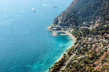 Obraz premium aerial view of blue coast in Nice france 