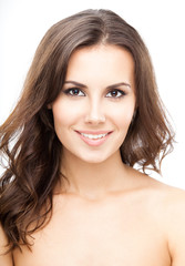 Fototapeta premium Portrait of beautiful woman, on white