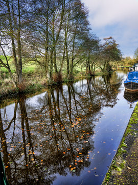 Salterforth England  The Leeds Liverpool Canal at Salterforth in the beautiful countryside on the Lancashire Yorkshire border in Northern England