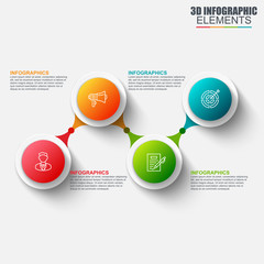 Presentation business 3d infographics vector design template. Can be used for steps, concept with 4 options, parts or processes, workflow, graph, diagram, chart, marketing icons, info graphics.