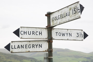 Welsh Direction Signpost; Wales