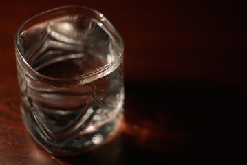 a glass of water on the table