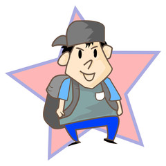 The Boy character design illustration vector