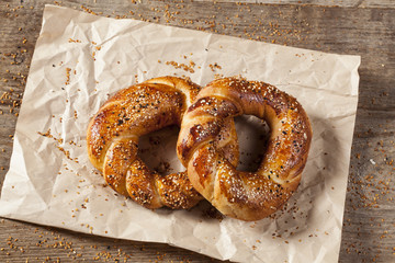 Turkish bagel on wooden background
