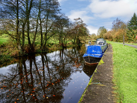 Salterforth England  The Leeds Liverpool Canal at Salterforth in the beautiful countryside on the Lancashire Yorkshire border in Northern England
