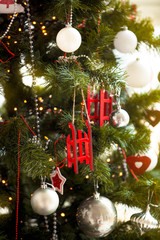 Christmas Tree with Blinking Garland, christmas decoration
