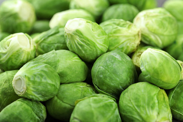 Raw Brussels sprouts, closeup