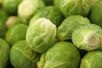 Raw Brussels sprouts, closeup