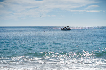 Boat in the atlantic ocean in Portugal