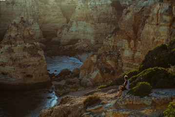 Watching the sunset from a cliff in Portugal