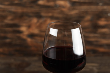 a glass of red wine close-up