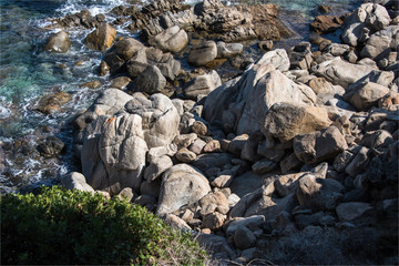 Rochers à Campomorro en Corse en France