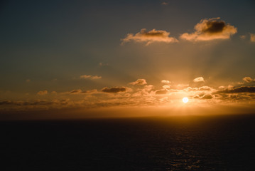 Fototapeta na wymiar Sunset from the cliffs in Portugal